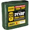 Core Tarps Heavy Duty Tarp, 50 ft L x 0.5 mm H x 24 ft W, 20 Mil, Green/Black, Polyethylene CT-703-24X50 - alternate 1